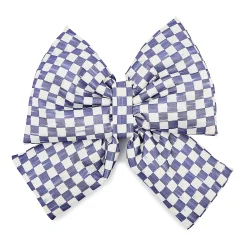 Violet Check Medium Bow