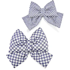 Violet Check Medium Bow