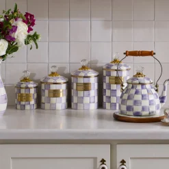 Violet Check Medium Canister