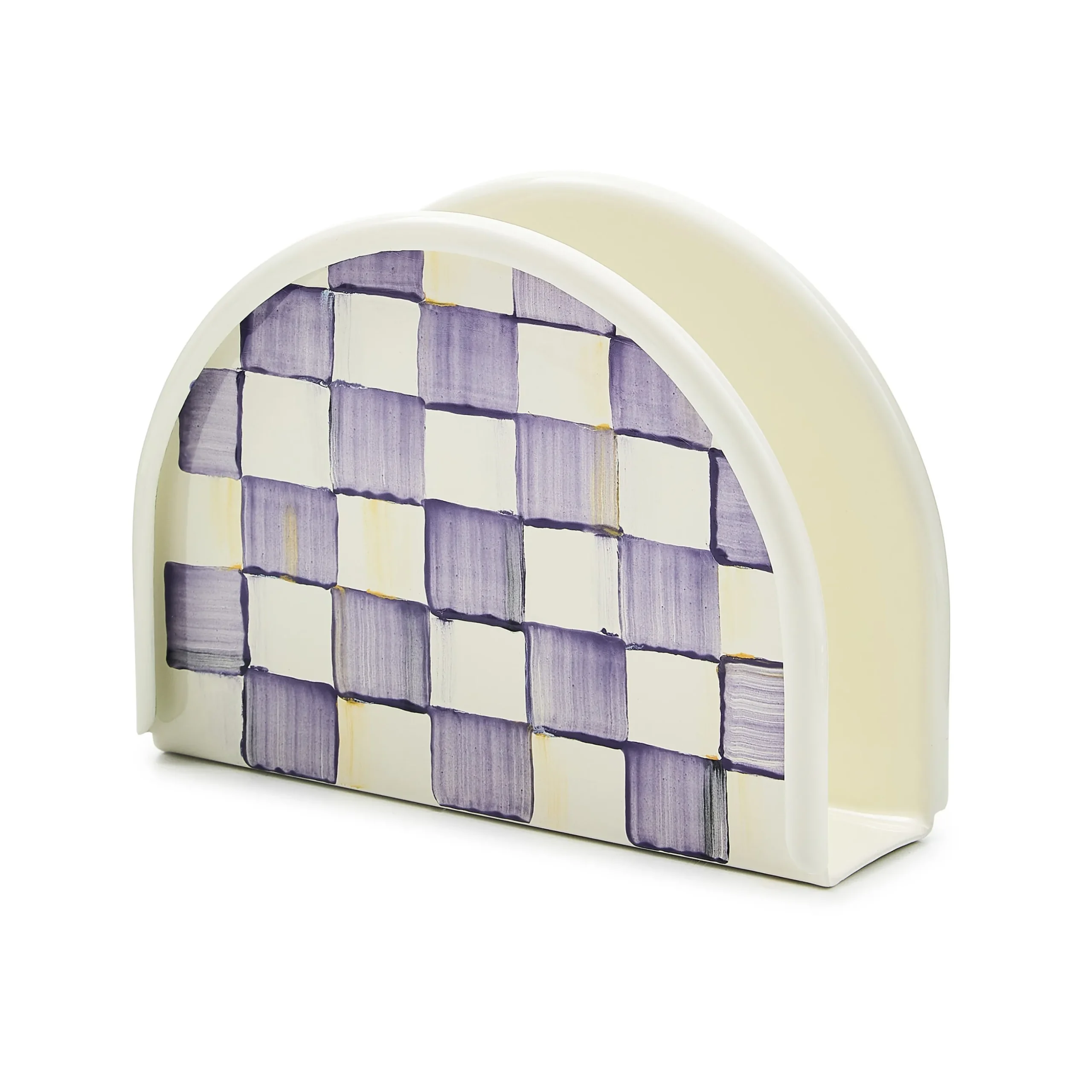 Violet Check Napkin Holder