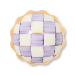 Violet Check Petit Four Round Knob