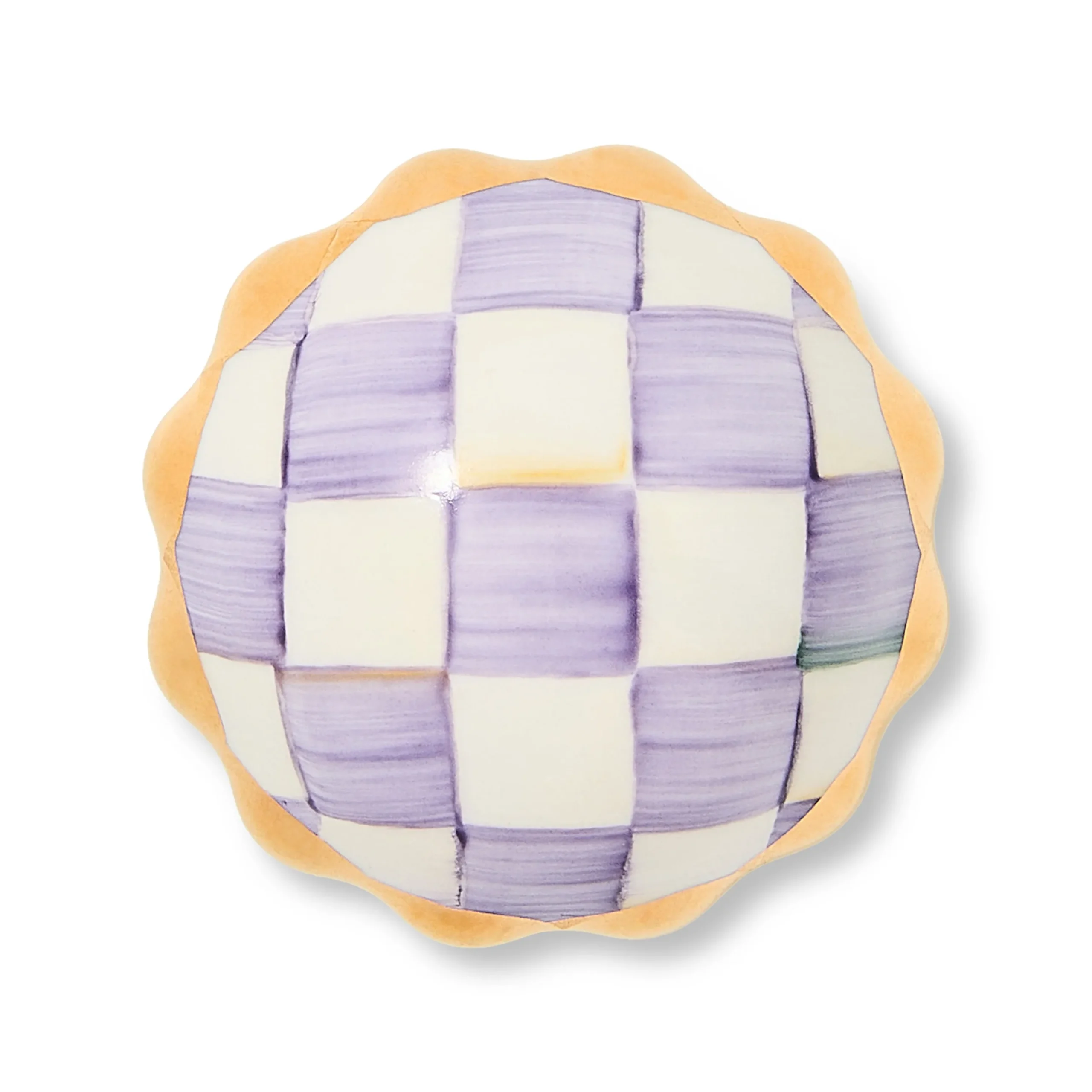 Violet Check Petit Four Round Knob