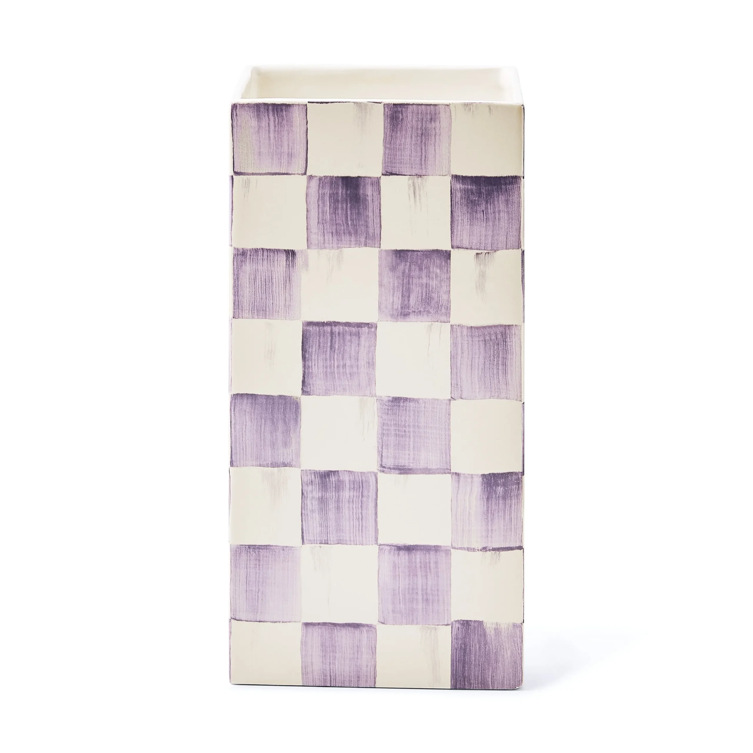 Violet Check Pillar Vase