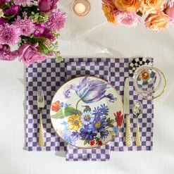 Violet Check Placemat, Set of 4