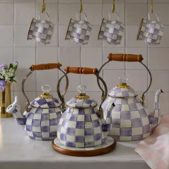 Violet Check 2 Quart Tea Kettle