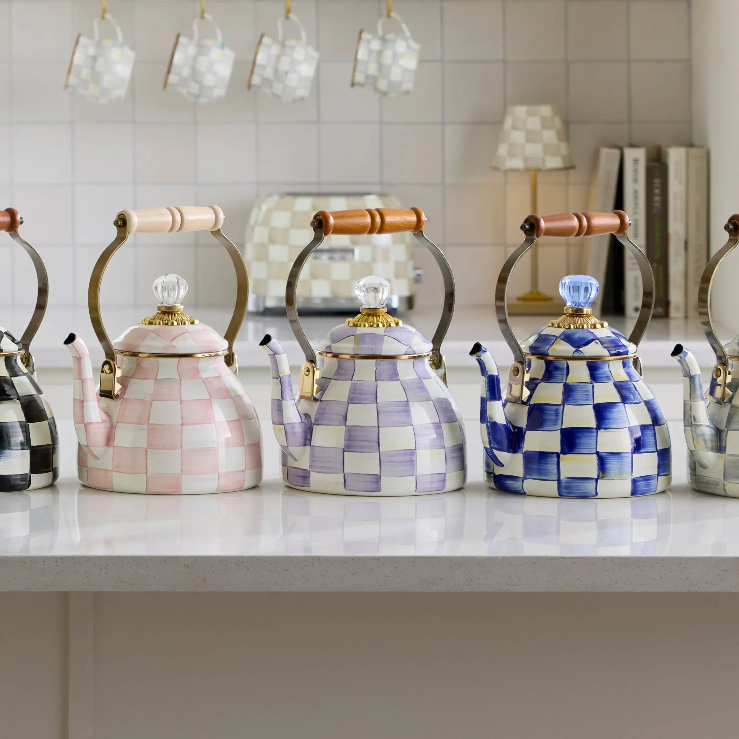 Violet Check 2 Quart Tea Kettle