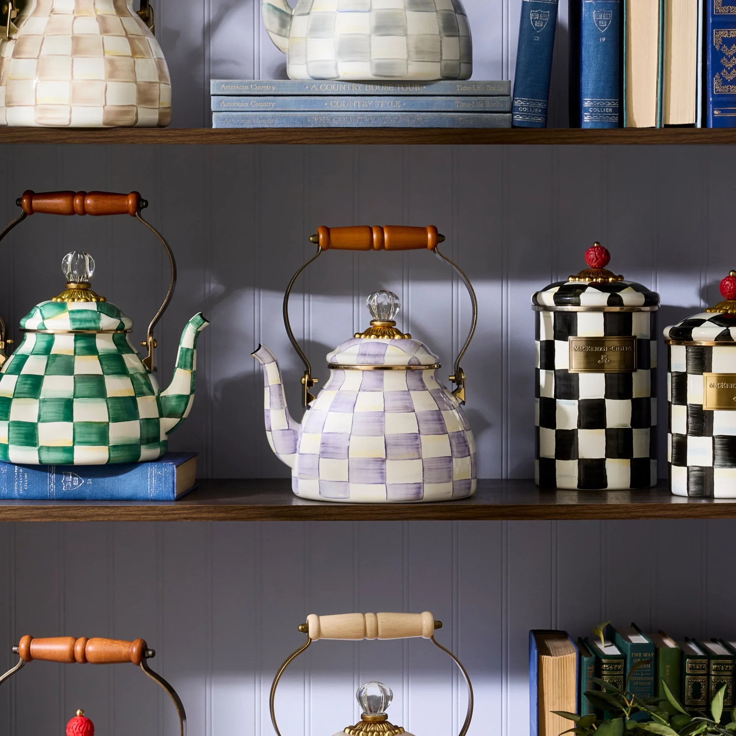 Violet Check 2 Quart Tea Kettle