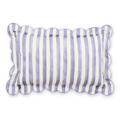 Violet Check Reversible Scalloped Lumbar Throw Pillow