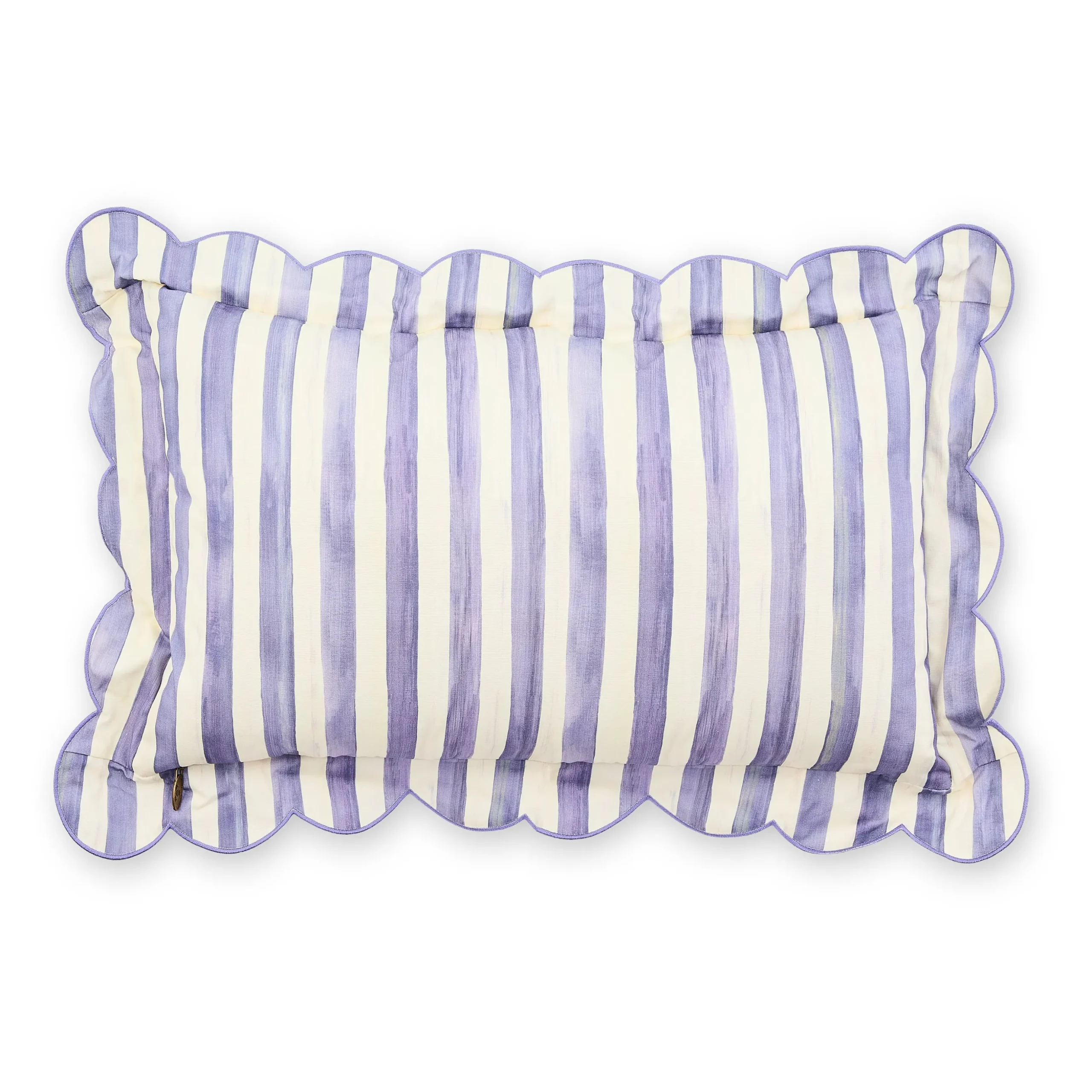 Violet Check Reversible Scalloped Lumbar Throw Pillow