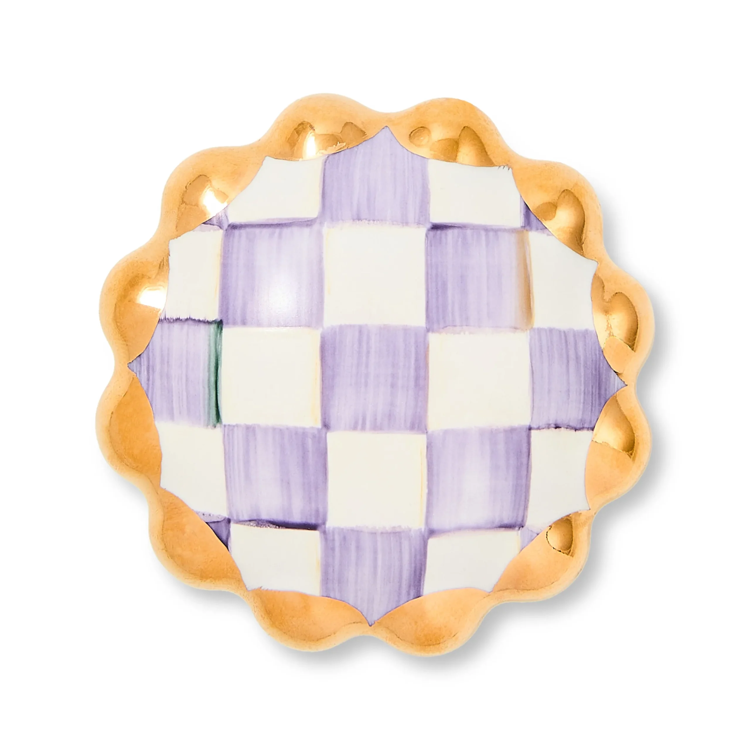 Violet Check Round Knob