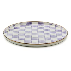 Violet Check Round Tray