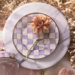Violet Check Salad/Dessert Plate