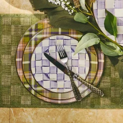 Violet Check Salad/Dessert Plate