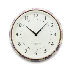 Violet Check School Wall Clock