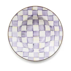 Violet Check Serving Bowl