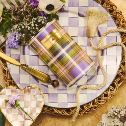 Violet Check Serving Platter