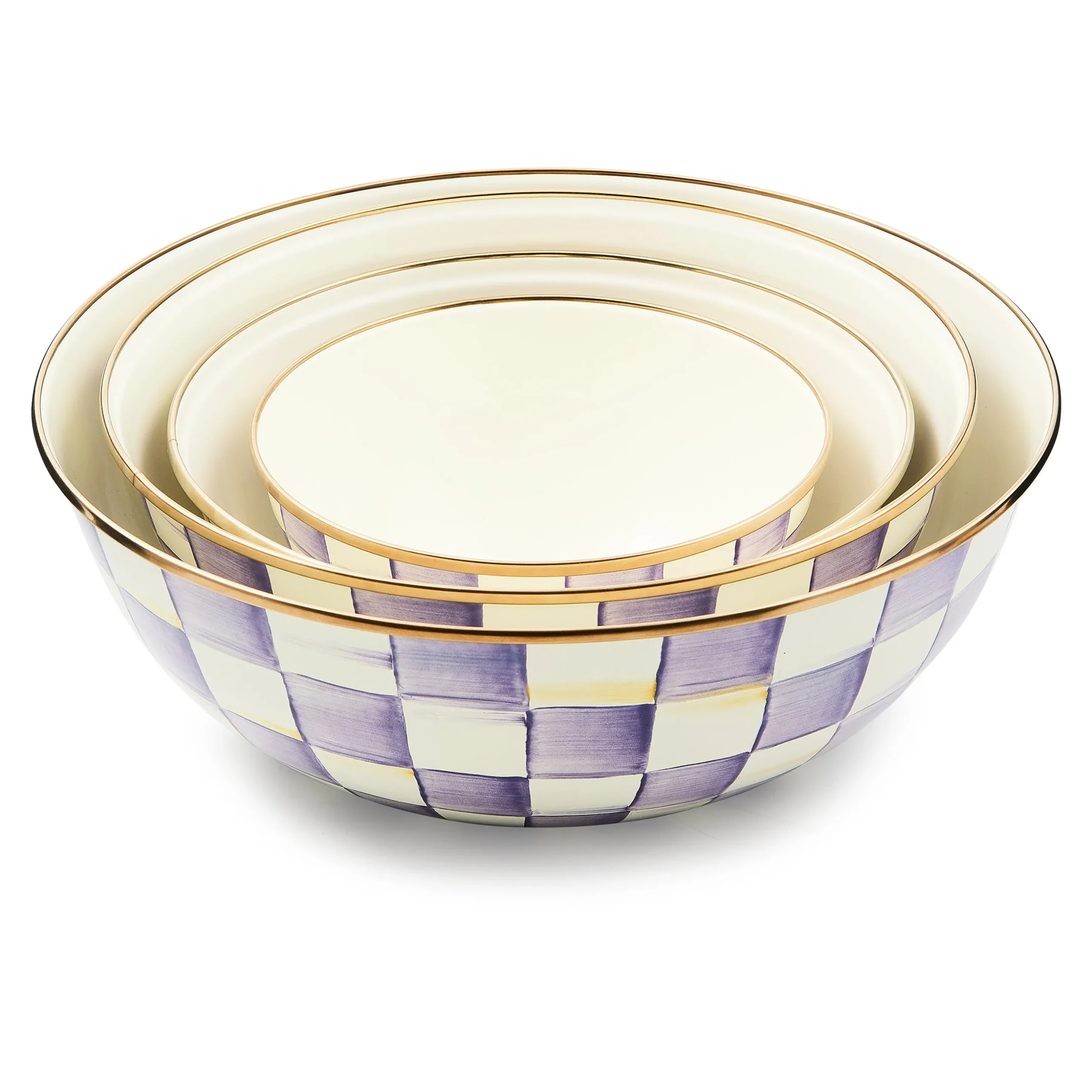 Violet Check Small Everyday Bowl