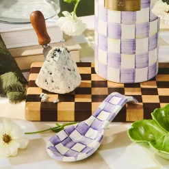 Violet Check Spoon Rest