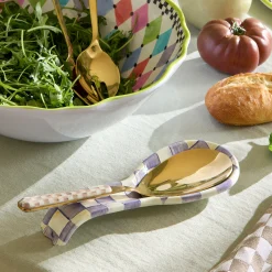 Violet Check Spoon Rest
