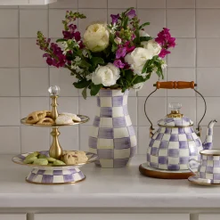 Violet Check Tall Vase