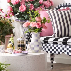 Violet Check Tall Vase