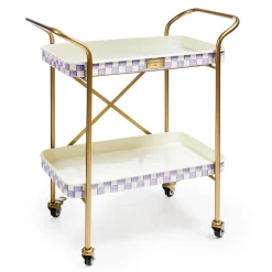 Violet Check 2-Tier Kitchen Cart