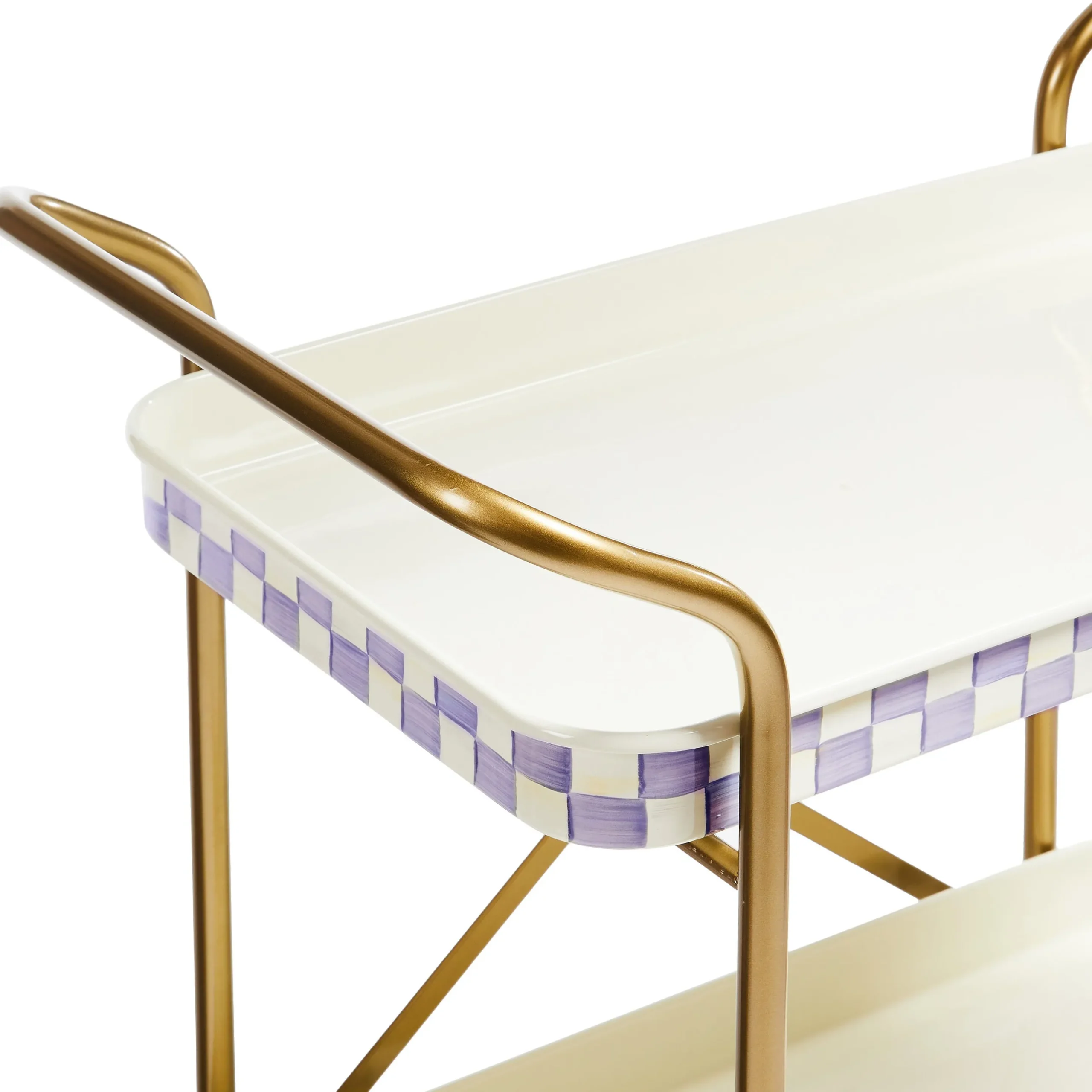 Violet Check 2-Tier Kitchen Cart