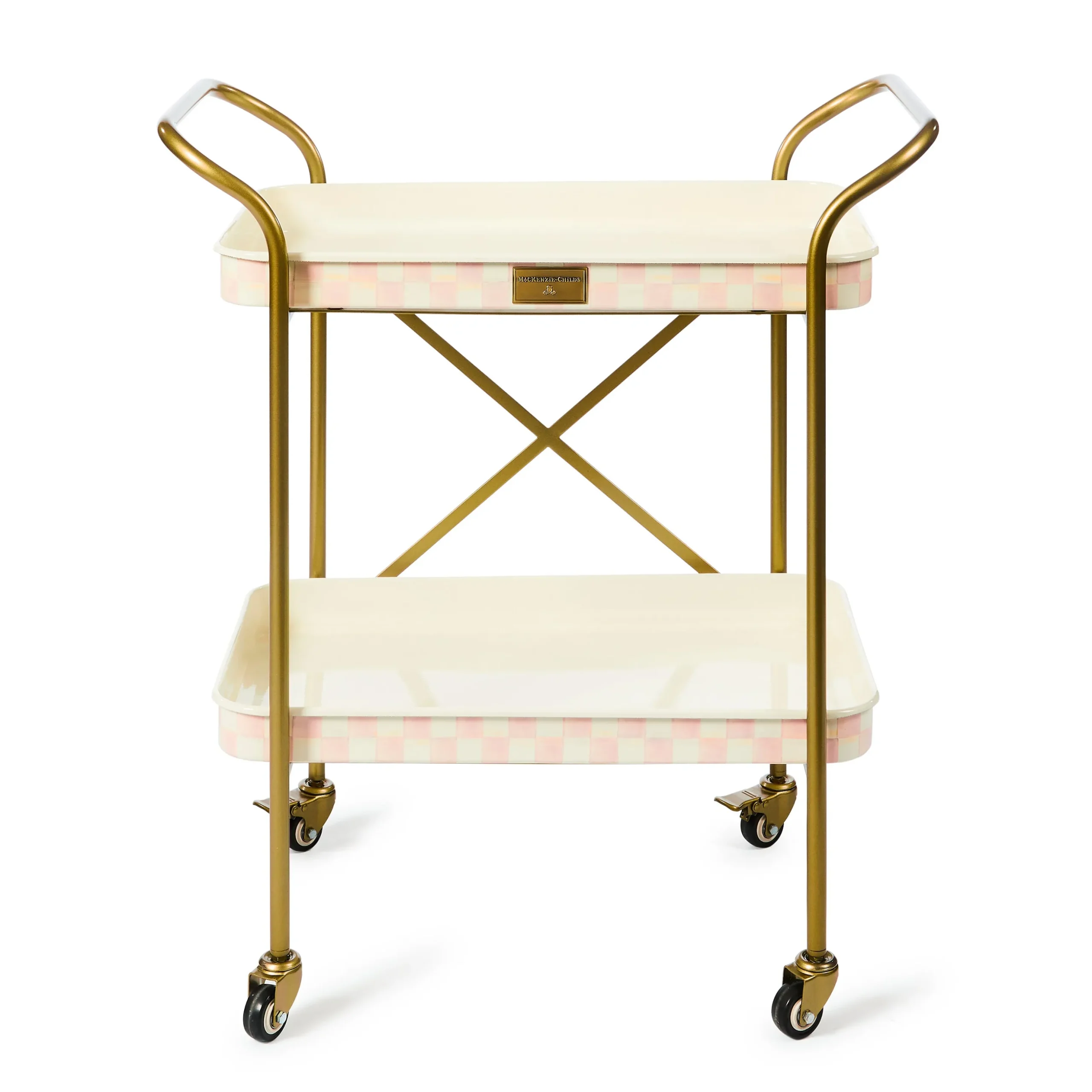 Violet Check 2-Tier Kitchen Cart