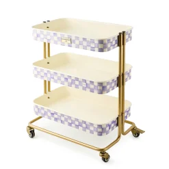 Violet Check 3-Tier Kitchen Cart