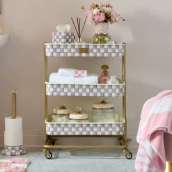 Violet Check 3-Tier Kitchen Cart