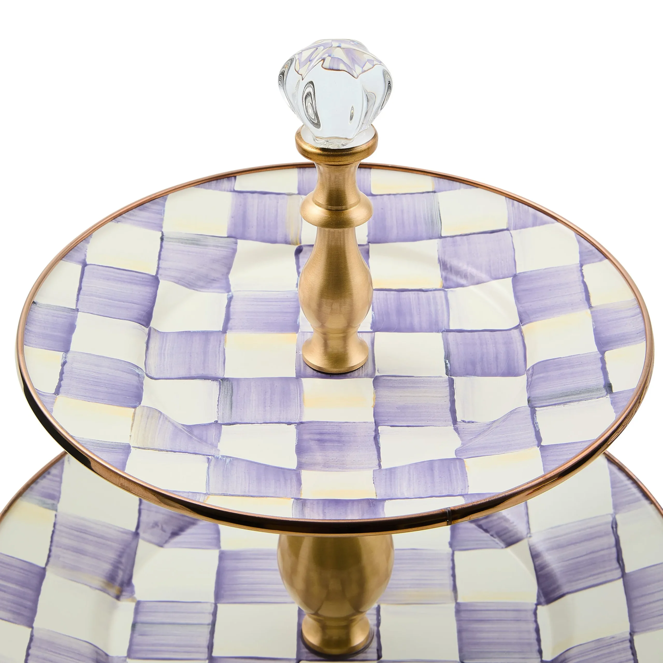 Violet Check Two Tier Sweet Stand