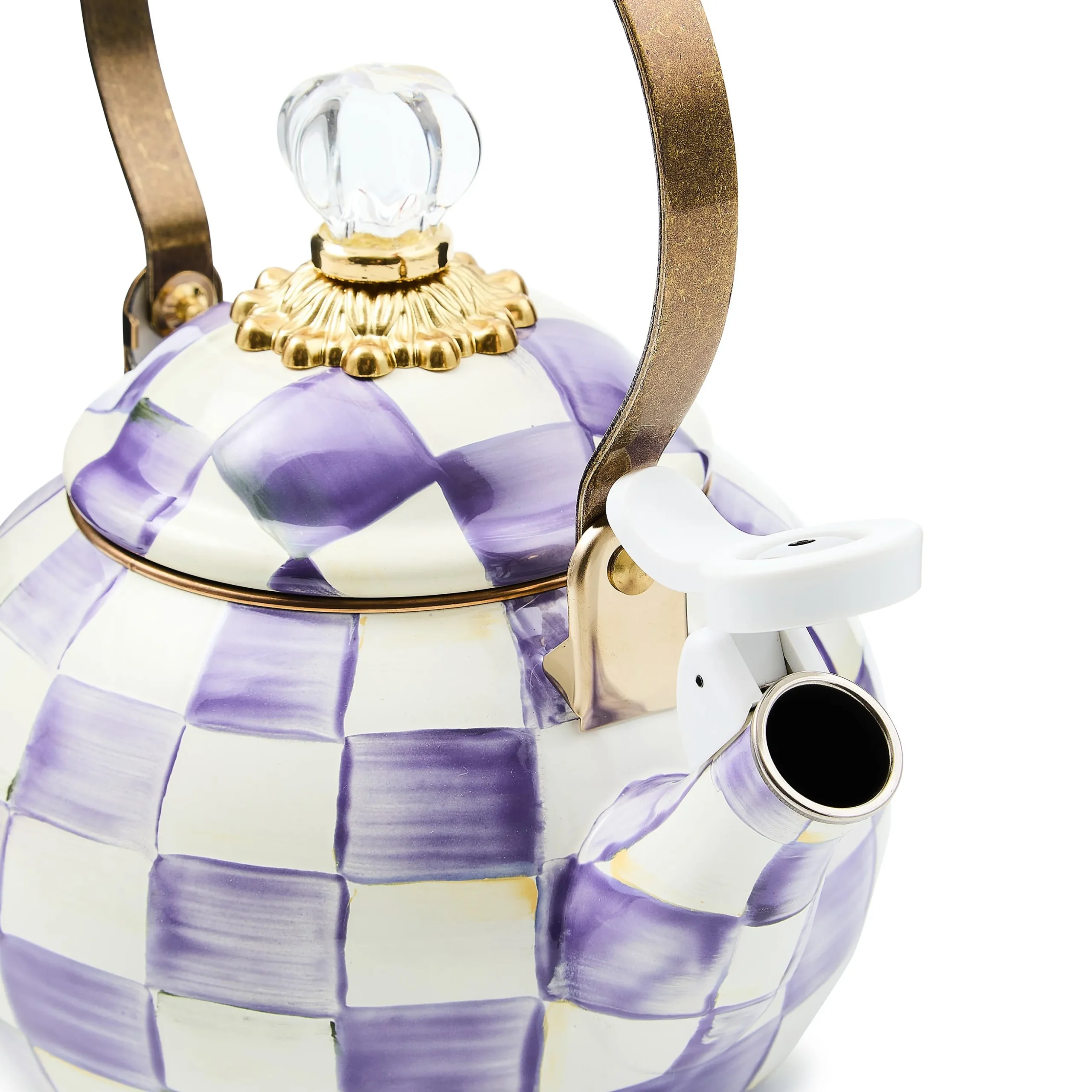 Violet Check Whistling Tea Kettle