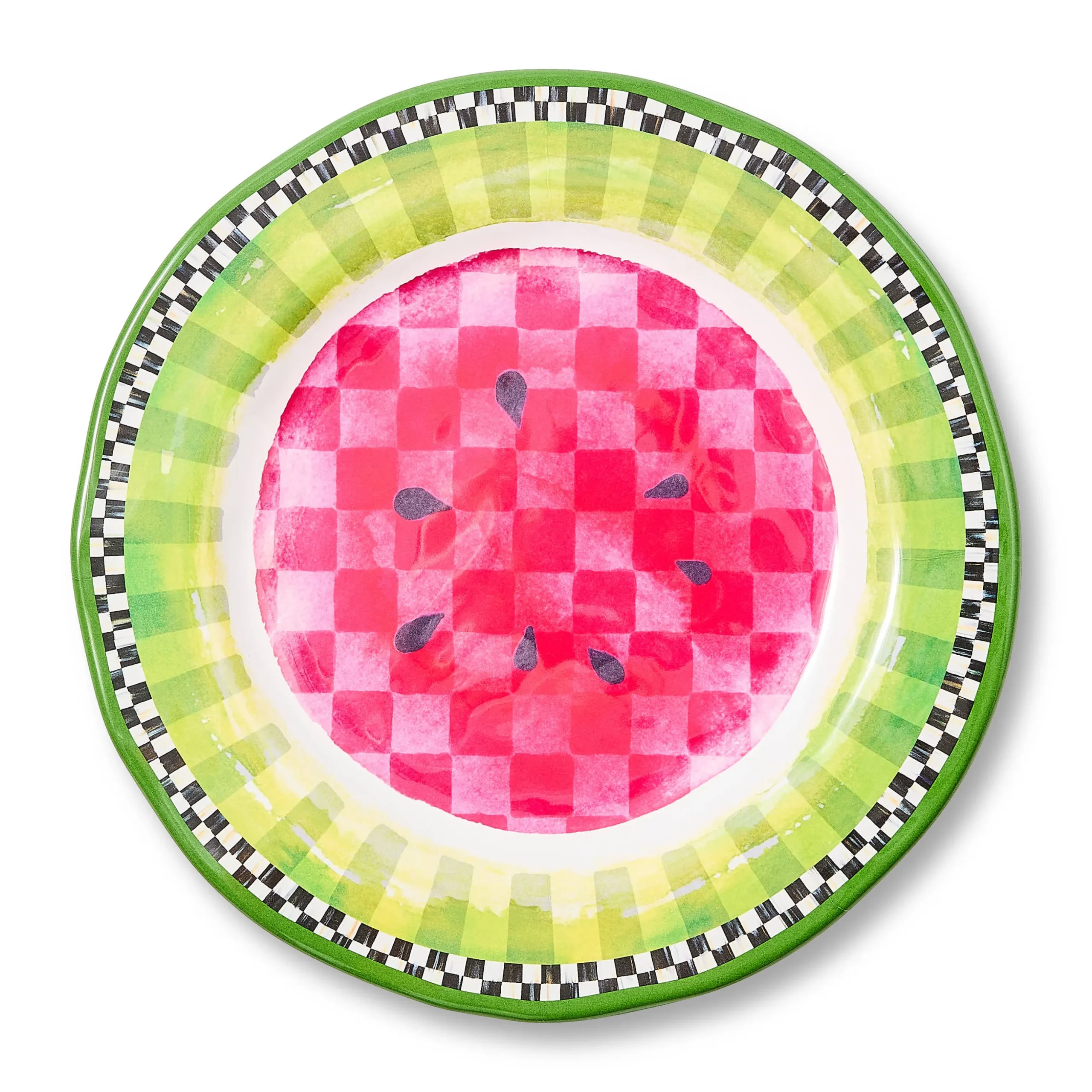 Watermelon Melamine Dinner Plates, Set of 4