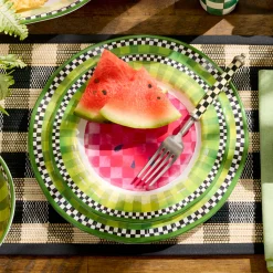 Watermelon Melamine Dinner Plates, Set of 4