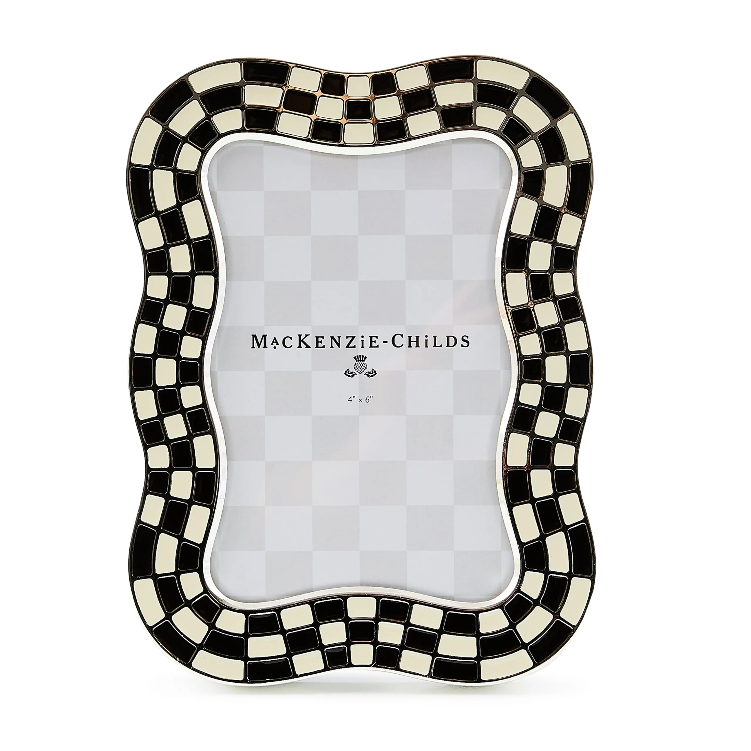 Wavy Check Silver Plated 4"x 6" Frame