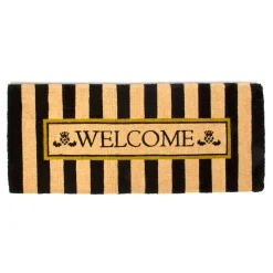 Welcome Awning Stripe Double Door Entrance Mat