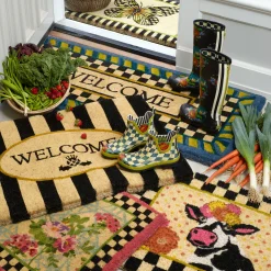 Welcome Awning Stripe Entrance Mat