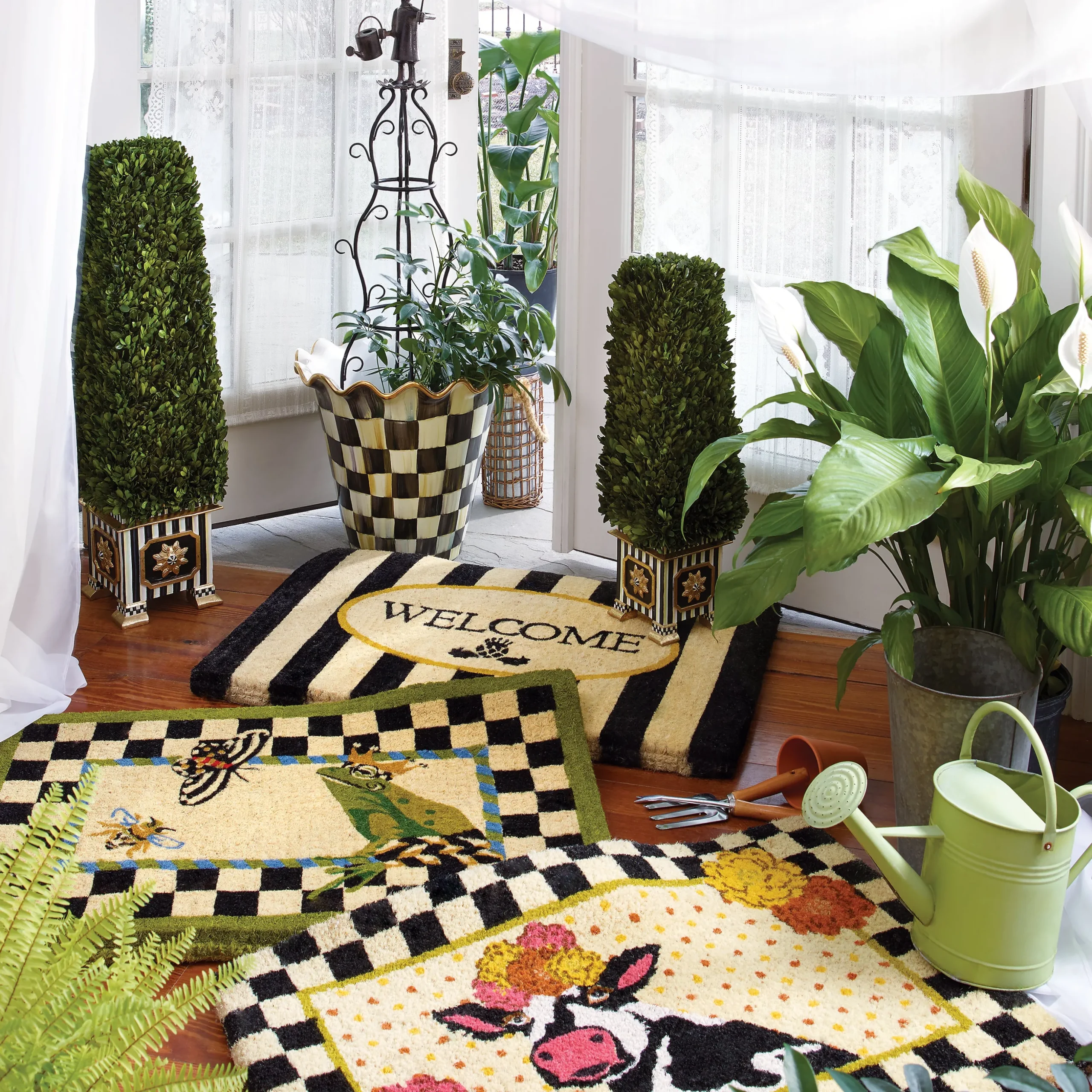 Welcome Awning Stripe Entrance Mat