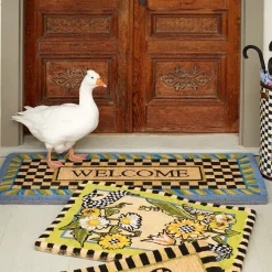 Welcome Periwinkle Double Door Entrance Mat