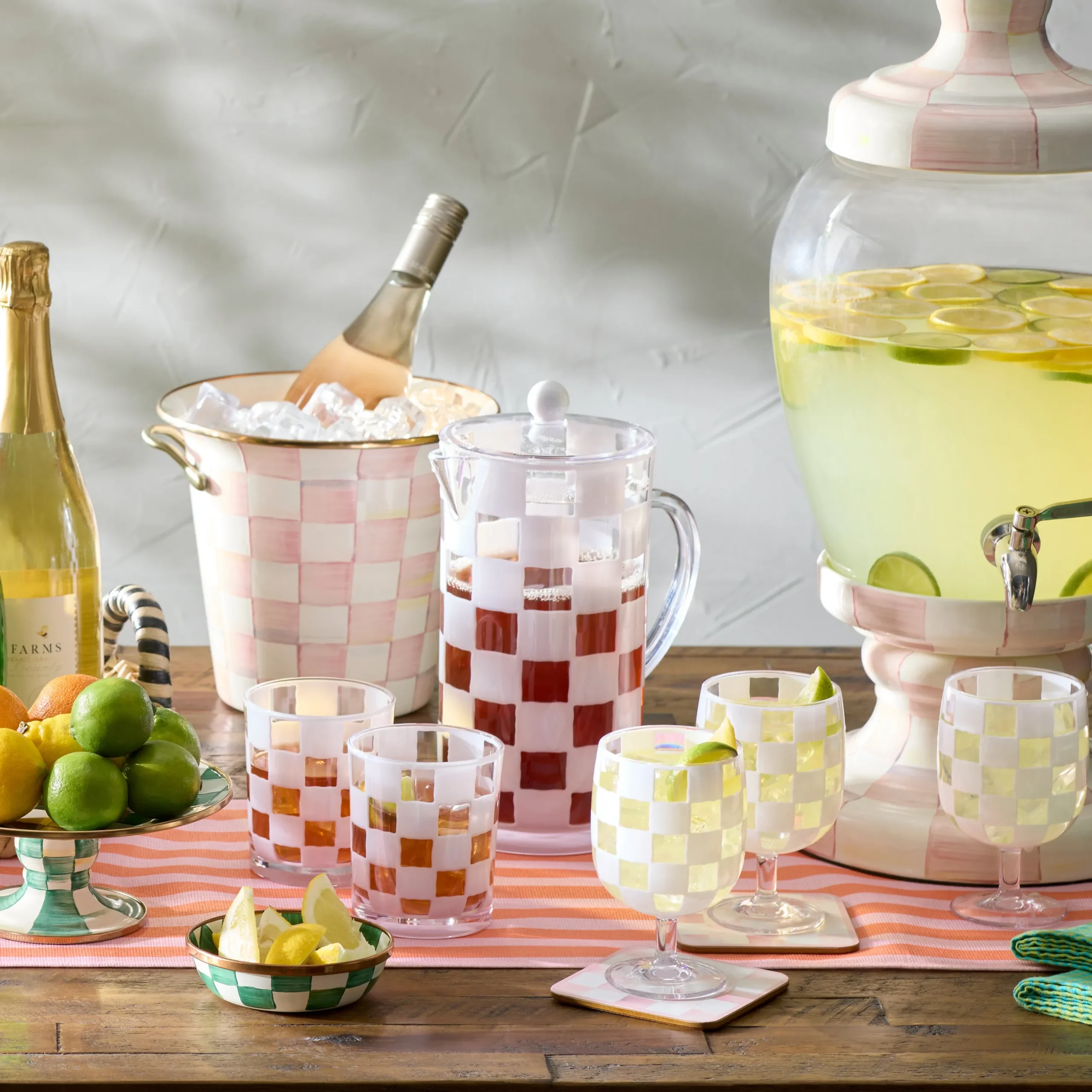 White Check Acrylic Pitcher