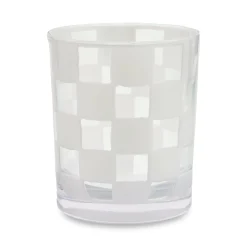 White Check Acrylic Tumblers, Set of 4