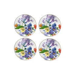 White Flower Market Dinner Plates, Set of 4