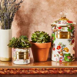 White Flower Market Large Canister