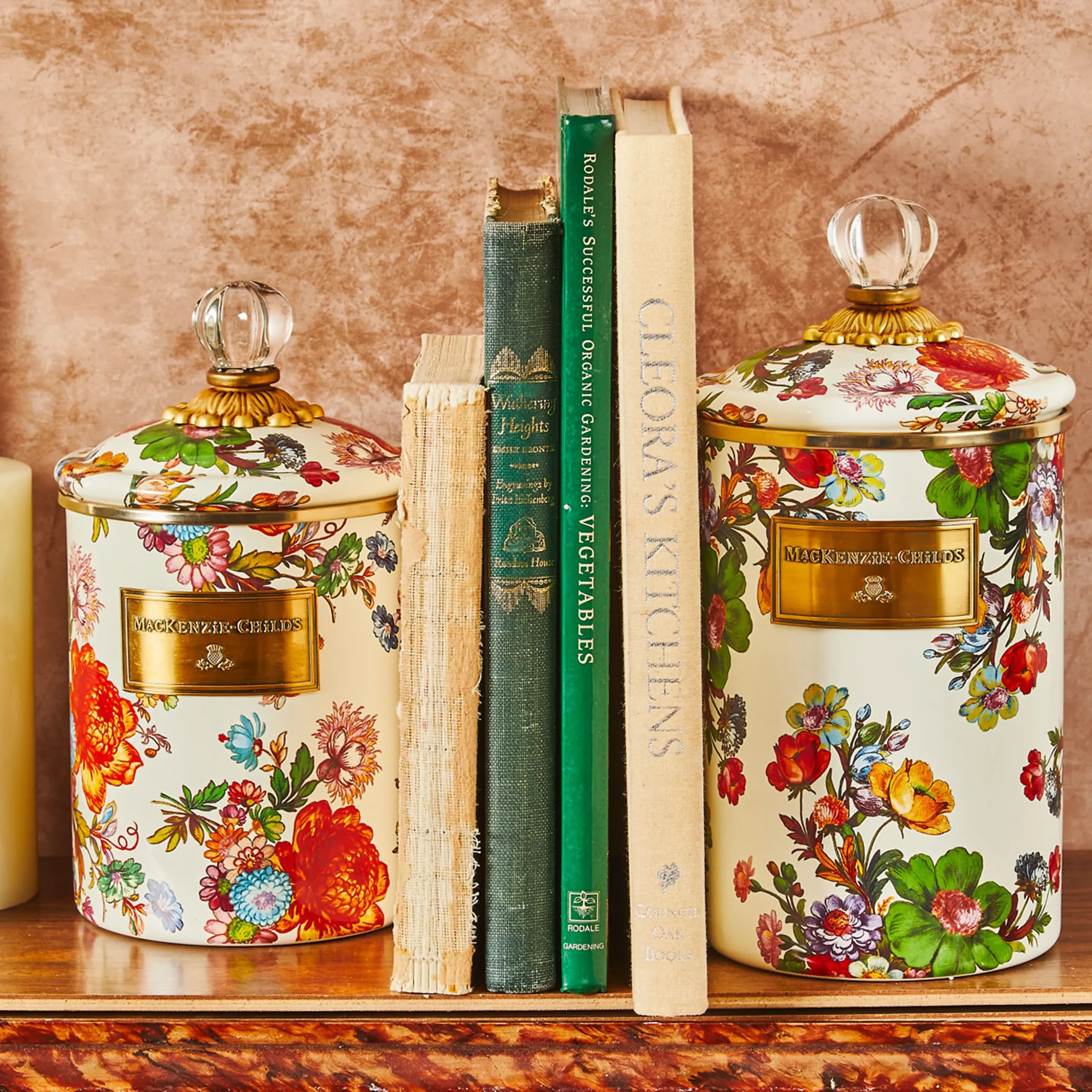 White Flower Market Large Canister