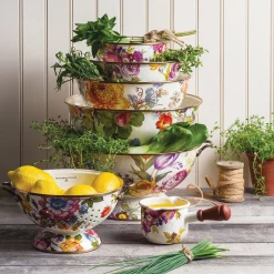 White Flower Market Large Colander