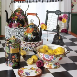 White Flower Market Large Colander