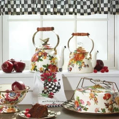 White Flower Market Large Colander