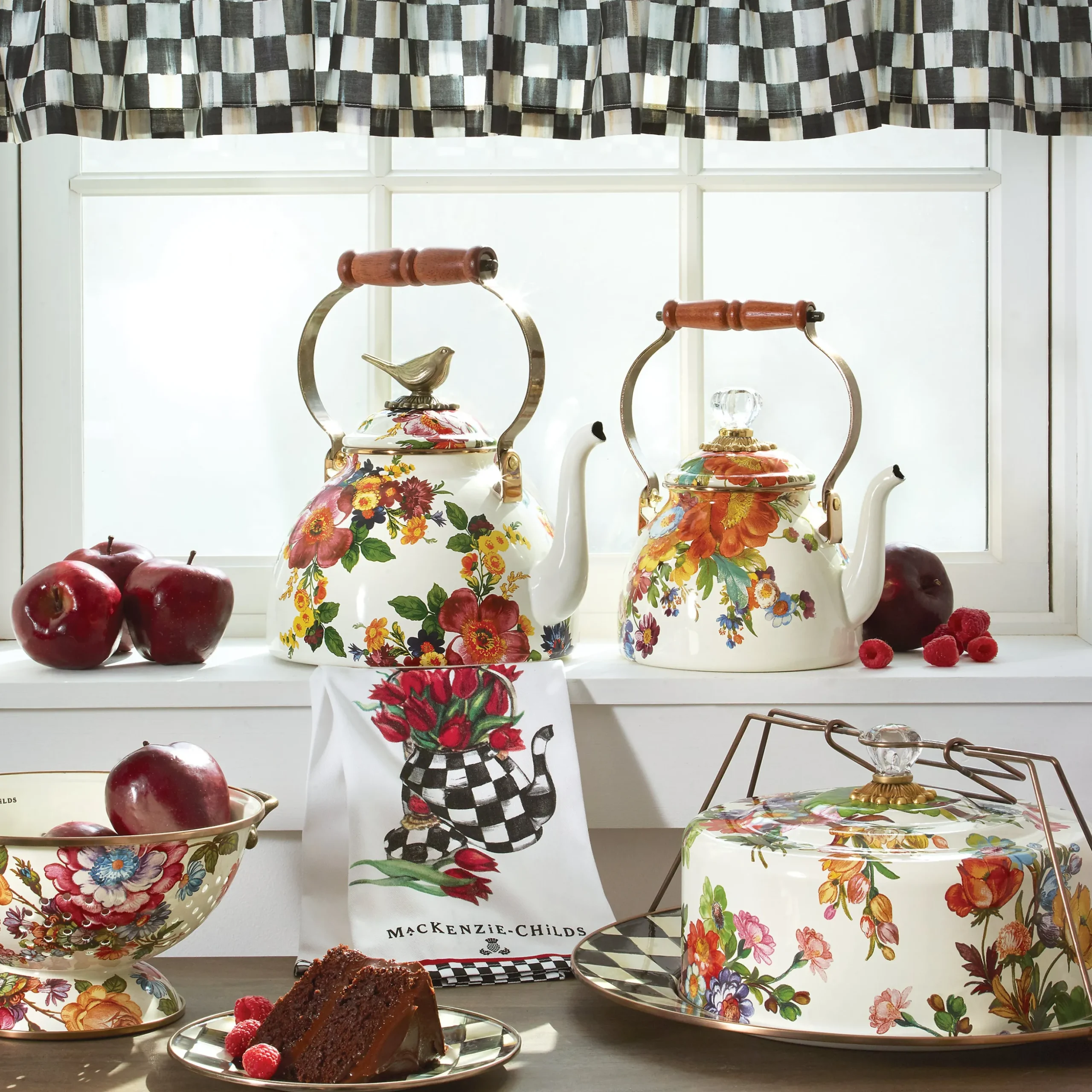 White Flower Market Large Colander
