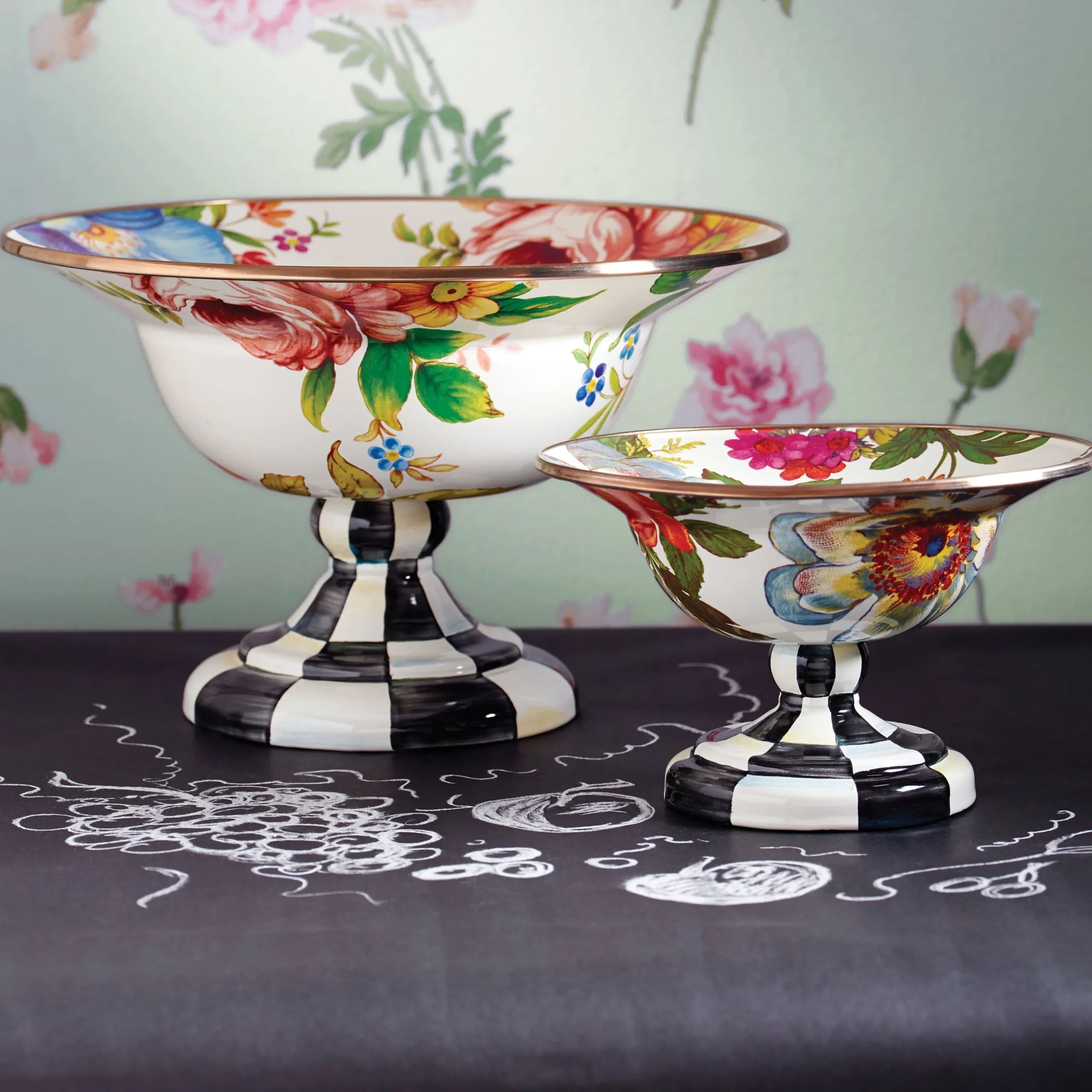 White Flower Market Large Compote