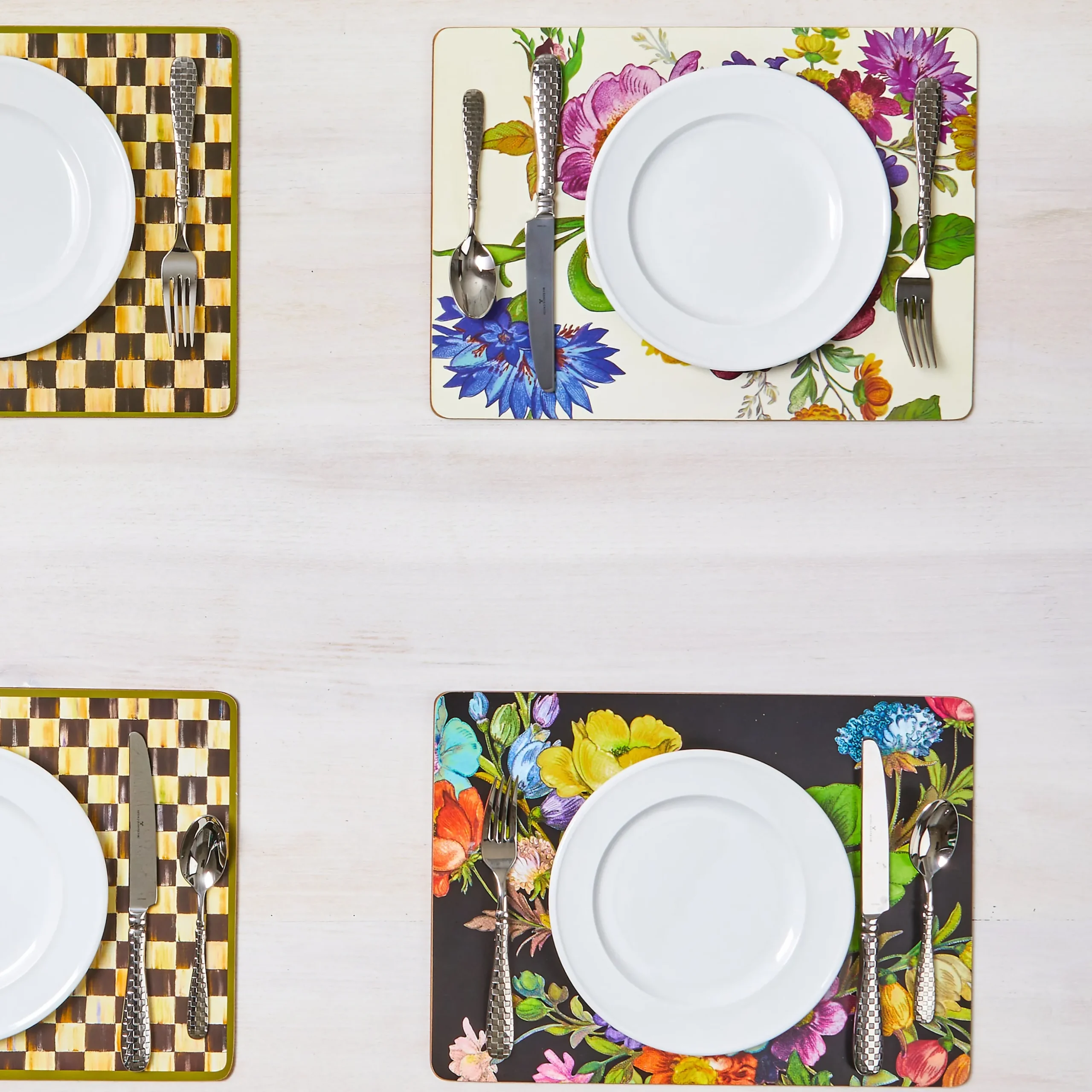 White Flower Market Placemats, Set of 4